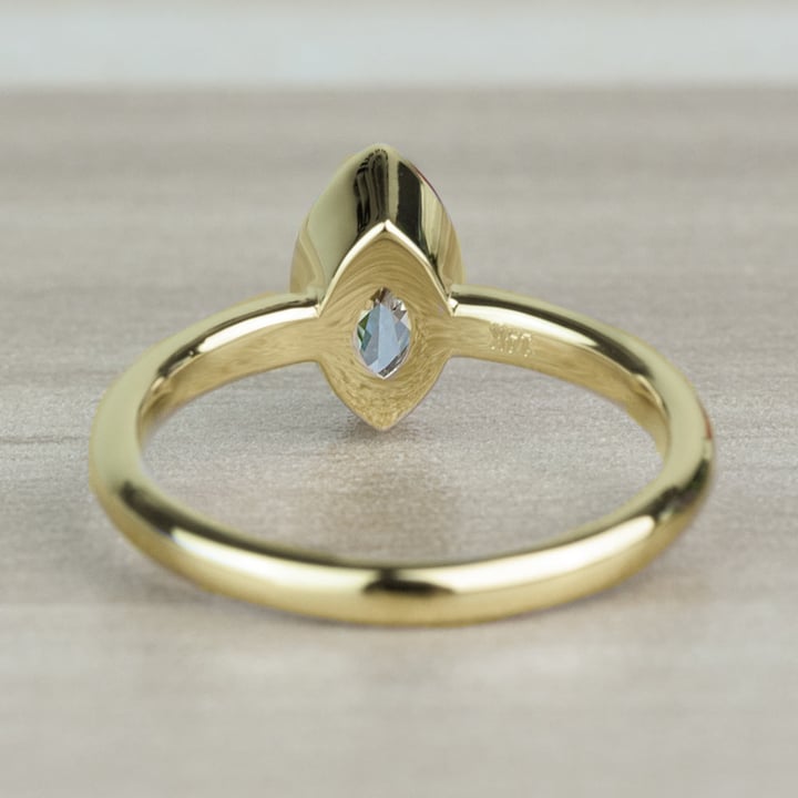 Elegant Marquise Solitaire Bezel Set Diamond Engagement Ring - small angle 4