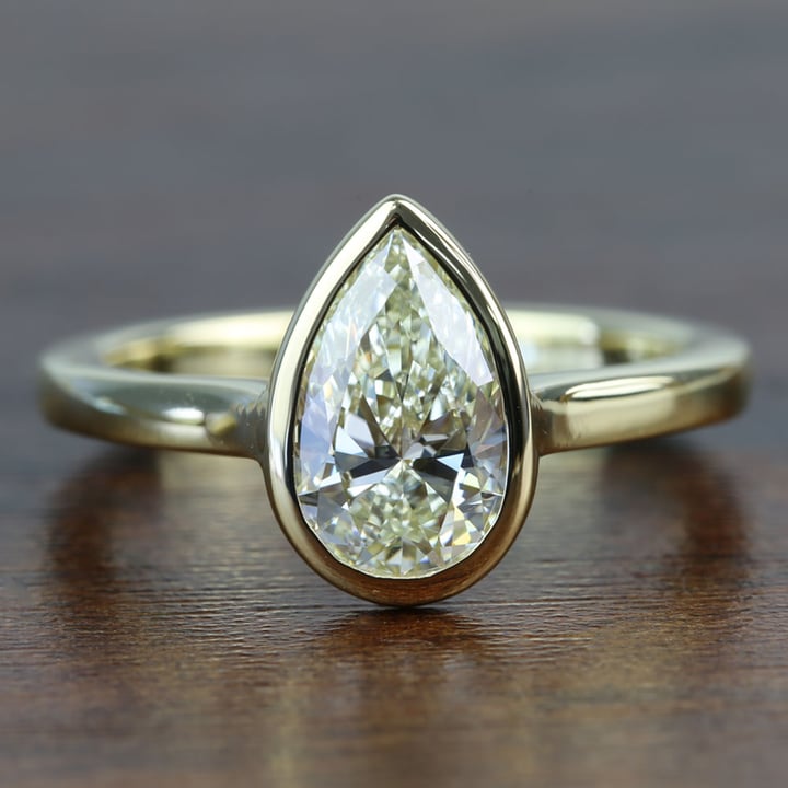 Bezel Pear Engagement Ring (1.70 Carat) - small