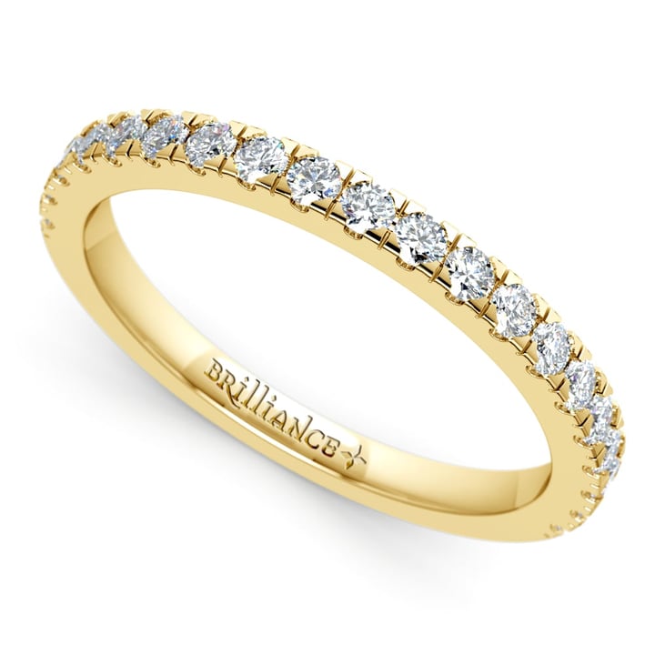 Petite Pave Wedding Band In Yellow Gold (1/3 Ctw) | Thumbnail 01