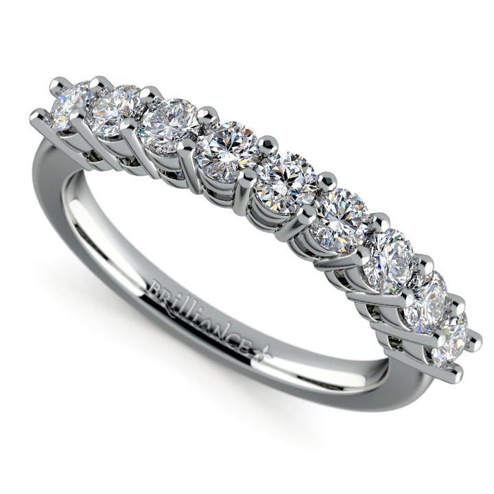 Platinum Nine Stone Diamond Wedding Ring (3/4 Ctw) | Thumbnail 01