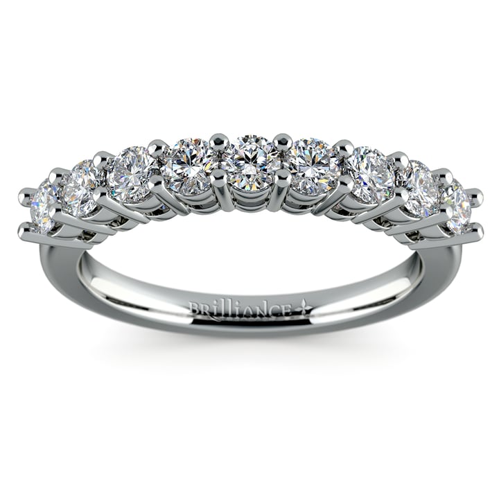 Platinum Nine Stone Diamond Wedding Ring (3/4 Ctw) | Thumbnail 02