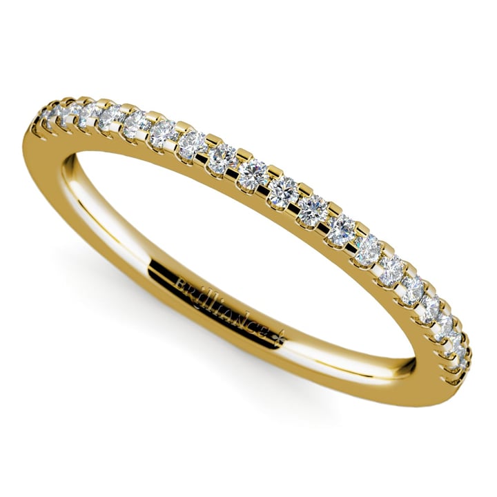 Scallop Diamond Wedding Ring in Yellow Gold (1/4 ctw) | Thumbnail 01