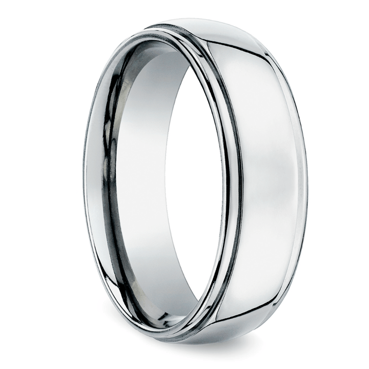 Beveled Men's Wedding Ring in Palladium (7mm) | Thumbnail 02