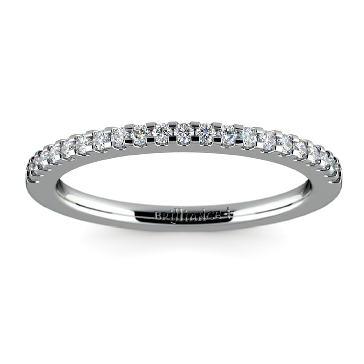 Matching Halo Pave Diamond Wedding Ring in White Gold | Thumbnail 02
