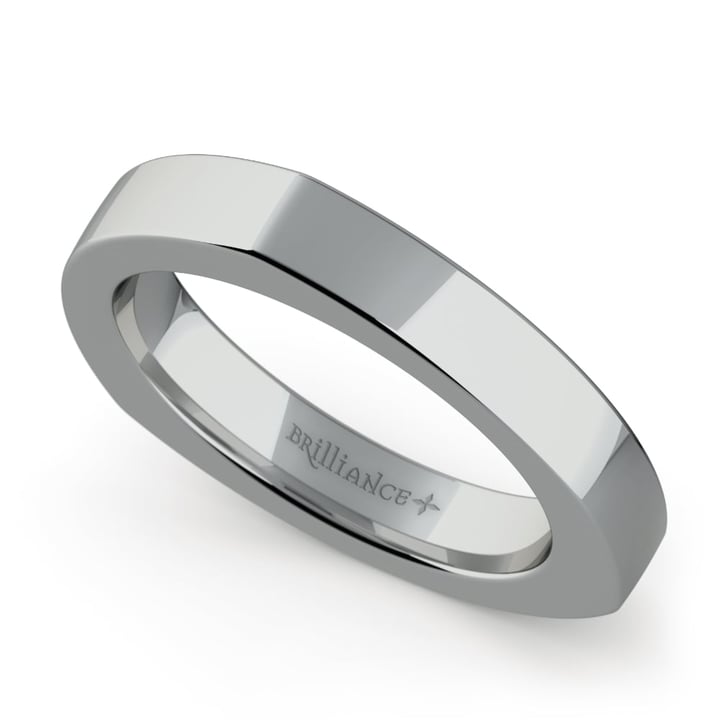 Rocker (European) Wedding Ring in White Gold (3.5mm) | Thumbnail 01