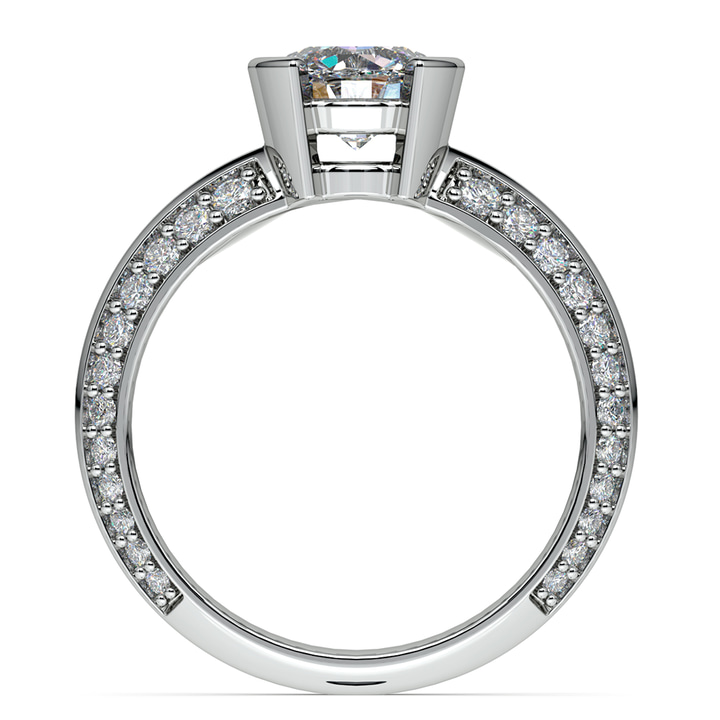 Half Bezel Knife Edge Diamond Ring In Platinum | Thumbnail 02