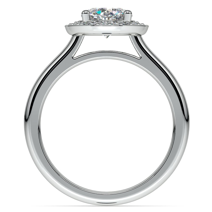 Sleek Palladium Pave Diamond Halo Ring Setting (1/4 Ctw) | Thumbnail 02