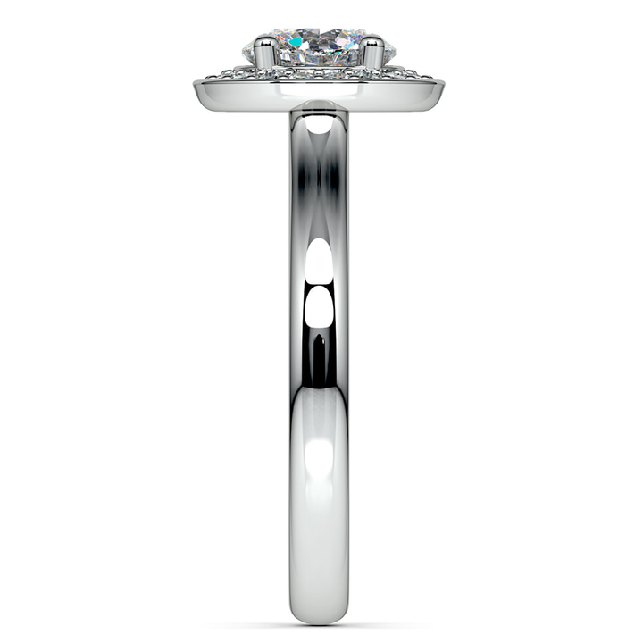 Sleek Palladium Pave Diamond Halo Ring Setting (1/4 Ctw) | Thumbnail 03