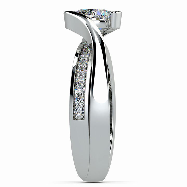 Diamond Bridge Engagement Ring Setting In White Gold | Thumbnail 03
