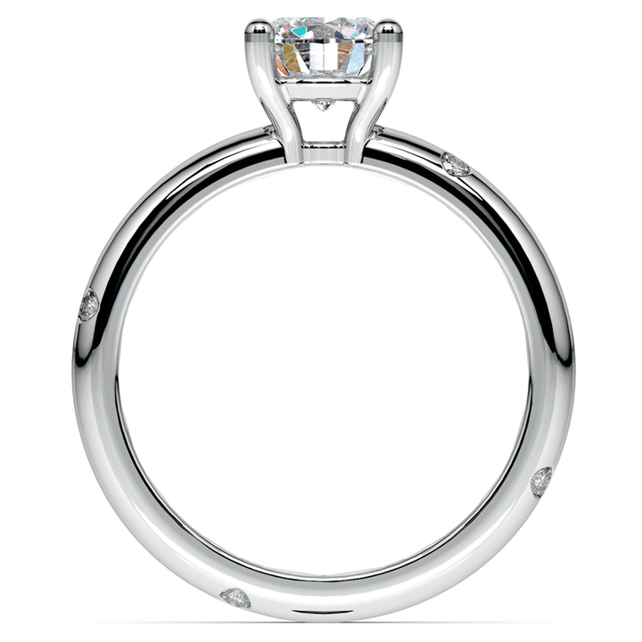 Inset Diamond Engagement Ring in White Gold | Thumbnail 02