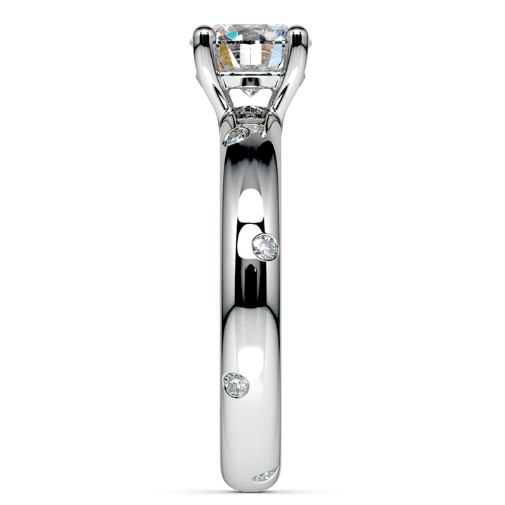 Inset Diamond Engagement Ring in White Gold | Thumbnail 03