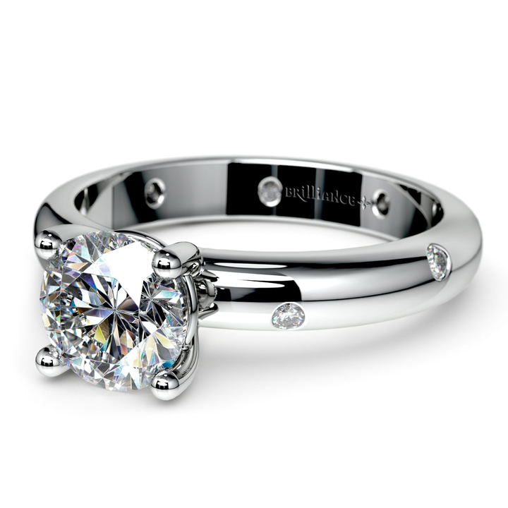 Inset Diamond Engagement Ring in White Gold | Thumbnail 04