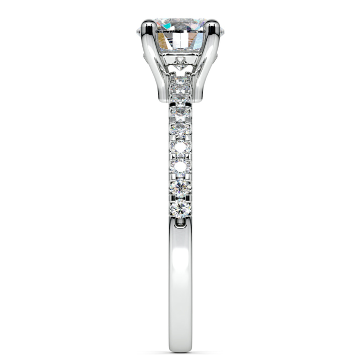 Round Diamond Pave Engagement Ring In Platinum (1/3 Ctw) | Thumbnail 03