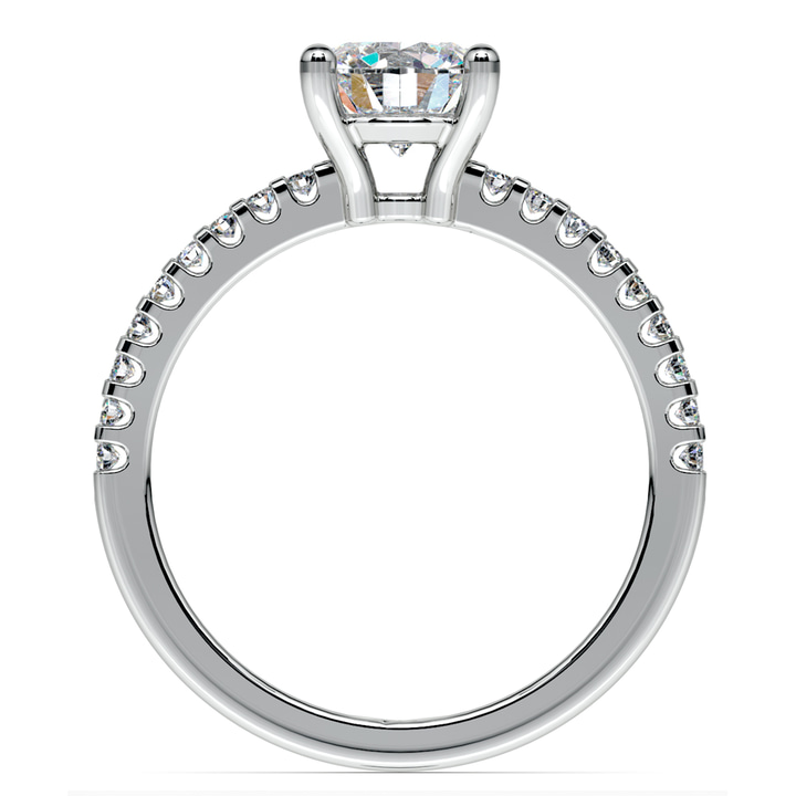 Round Diamond Pave Engagement Ring In Platinum (1/3 Ctw) | Thumbnail 04