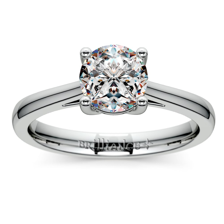 Petite Cathedral Solitaire Engagement Ring in Platinum | Thumbnail 01