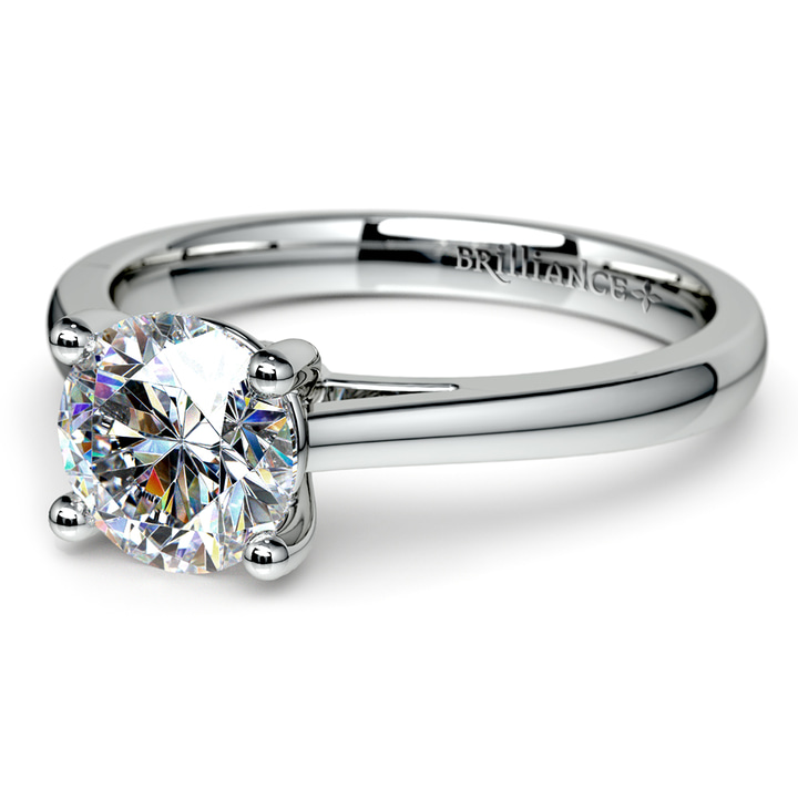 Petite Cathedral Solitaire Engagement Ring in Platinum | Thumbnail 04