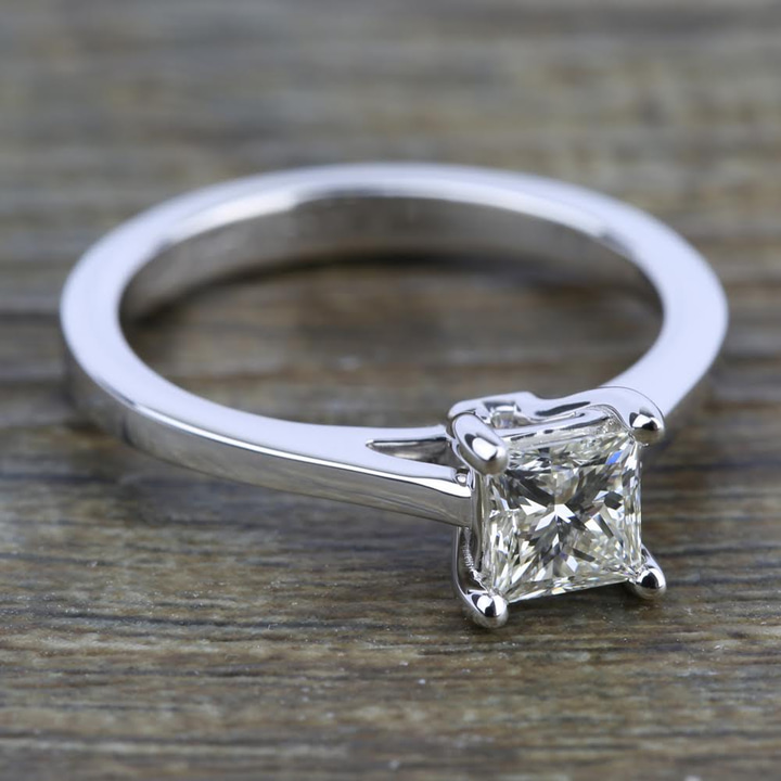 Petite Cathedral Solitaire Engagement Ring in Platinum | Thumbnail 05