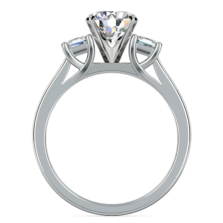 Princess Cut Diamond Trellis Three Stone Ring In White Gold (1/3 Ctw) | Thumbnail 02