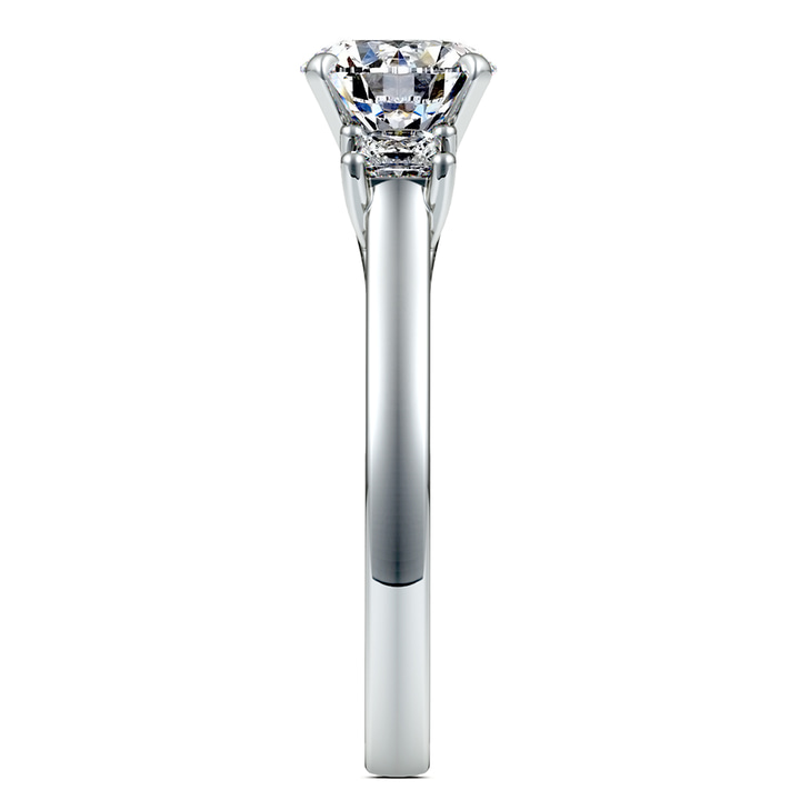 Princess Cut Diamond Trellis Three Stone Ring In White Gold (1/3 Ctw) | Thumbnail 03