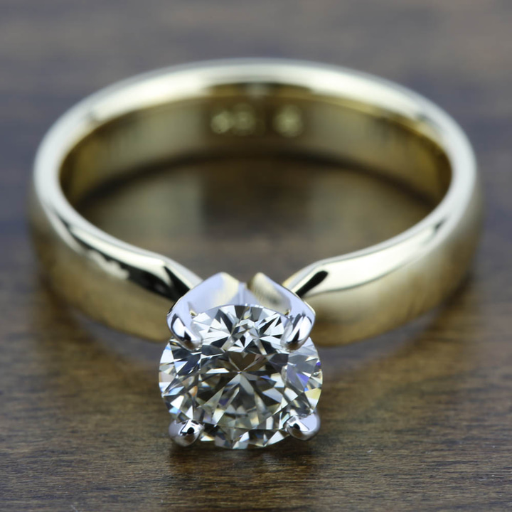 Euro Shank Diamond Engagement Ring Setting In Yellow Gold | Thumbnail 05