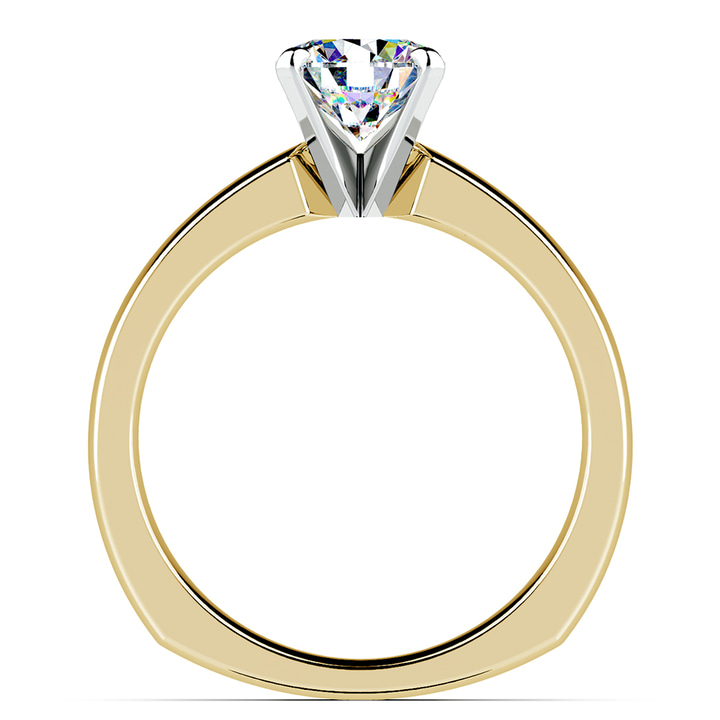 Euro Shank Diamond Engagement Ring Setting In Yellow Gold | Thumbnail 02
