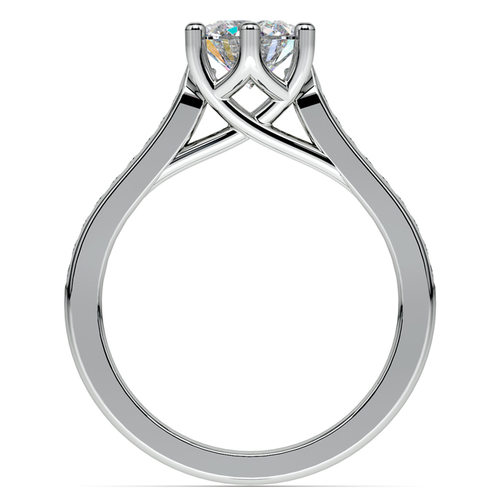 Six Prong Channel Set Diamond Engagement Ring In Palladium | Thumbnail 02