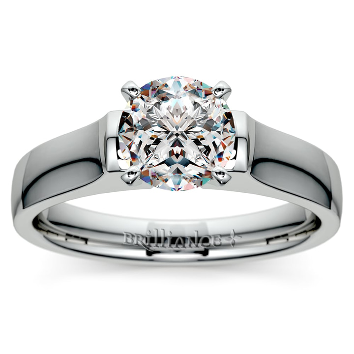 Simple Modern Engagement Ring Setting In Platinum | Thumbnail 01