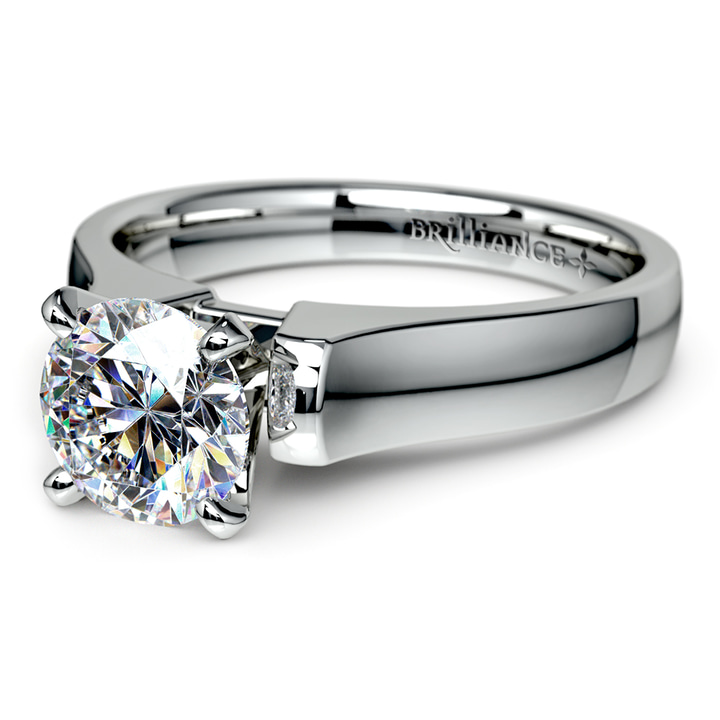 Simple Modern Engagement Ring Setting In Platinum | Thumbnail 04