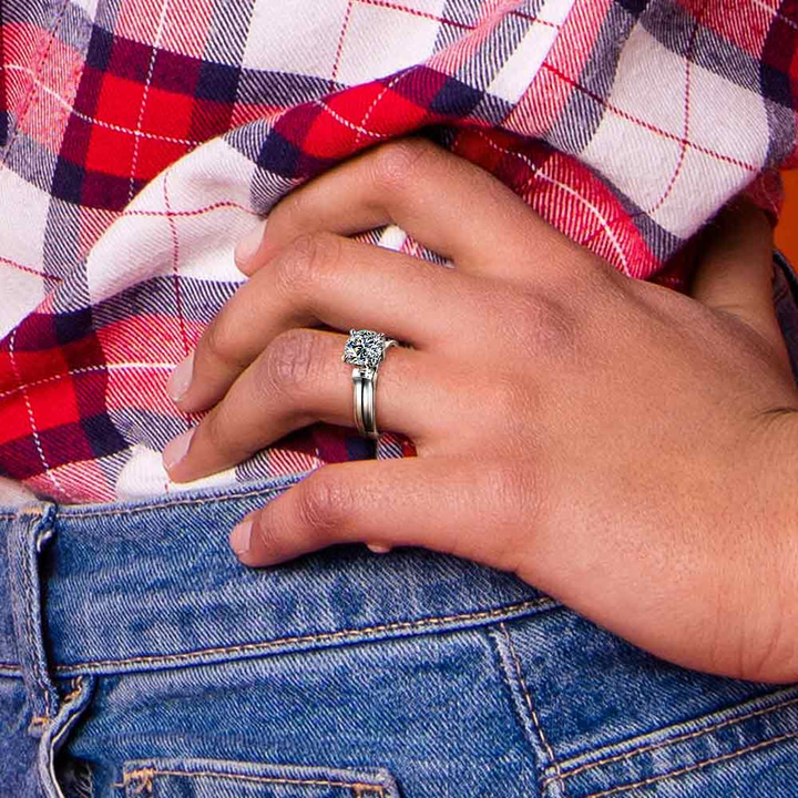 Simple Modern Engagement Ring Setting In Platinum | Thumbnail 06