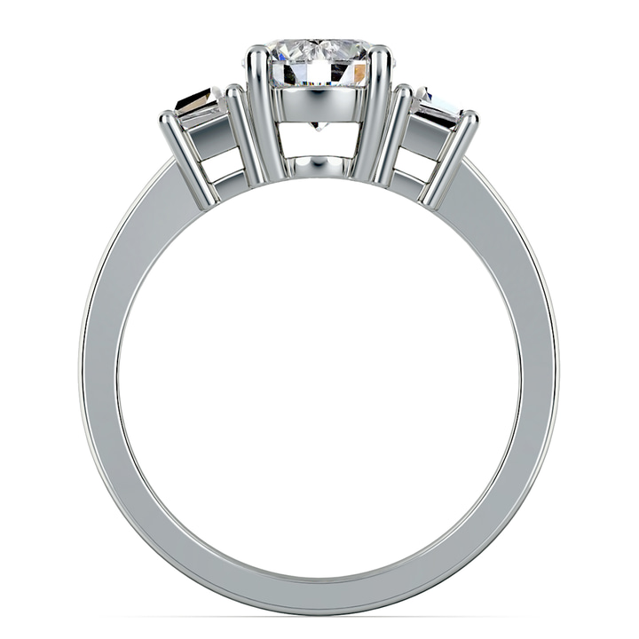 3 Stone Trapezoid Diamond Ring In Platinum (1/3 Ctw) | Thumbnail 03