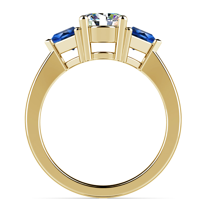 Trillion Cut Sapphire Engagement Ring Setting In Yellow Gold | Thumbnail 02