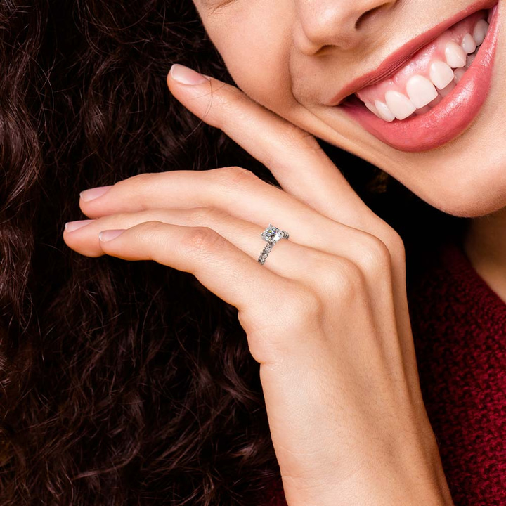 U-Prong Diamond Engagement Ring in White Gold | Thumbnail 07