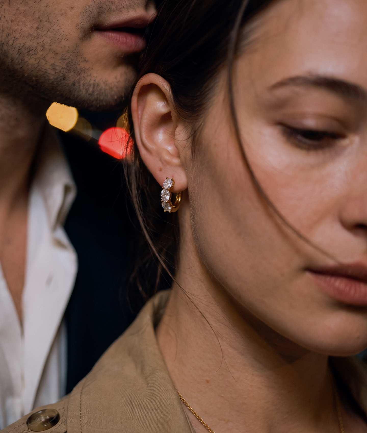 Oval lab diamond earrings