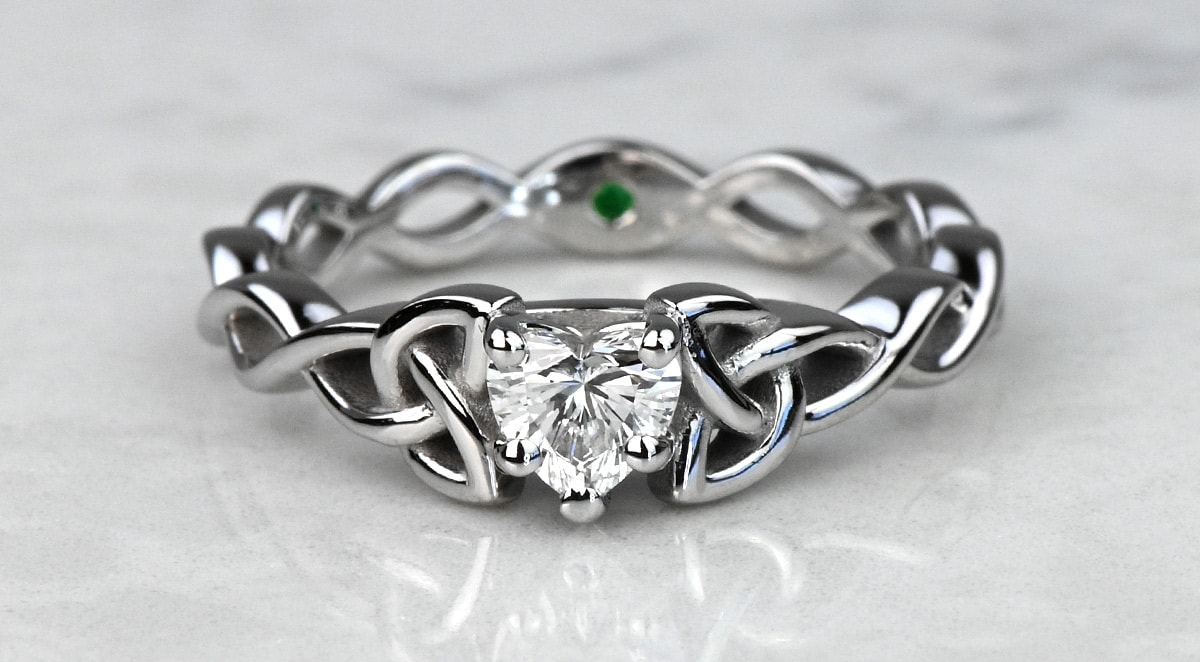 Heart Diamond Celtic Knot Engagement Ring