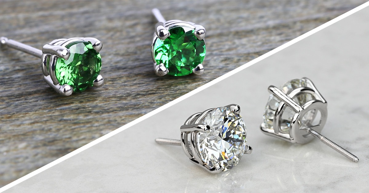 Comparing Diamond and Gemstone Stud Earrings