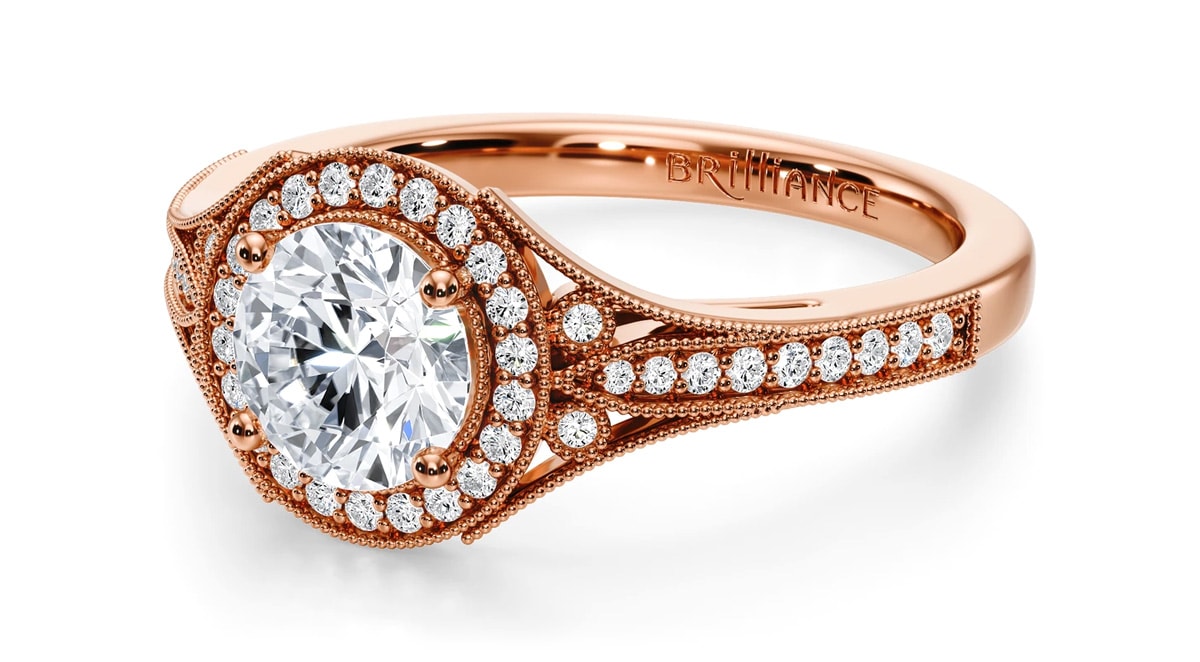 Art Deco Halo Engagement Ring