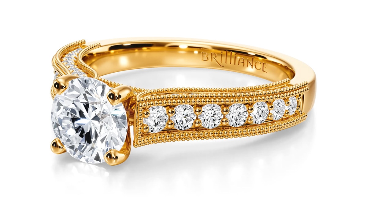 Vintage Milgrain Engagement Ring
