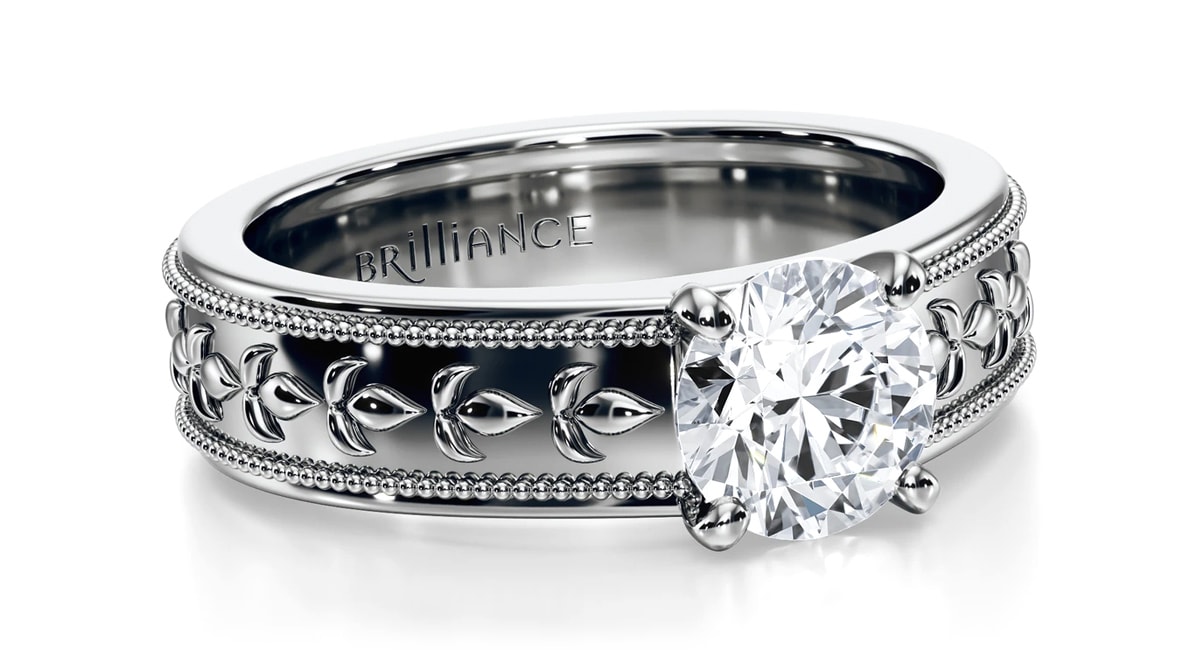 Antique Milgrain Solitaire Ring