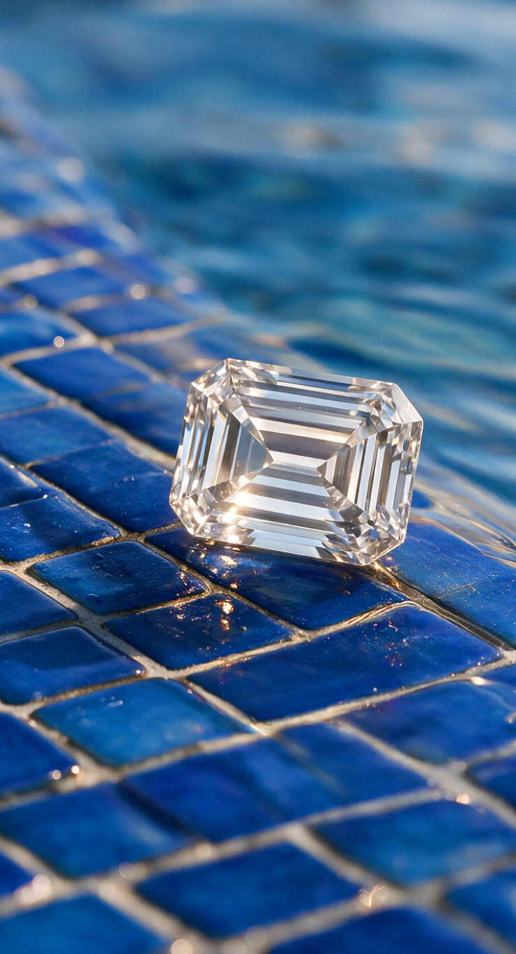 Diamond engagement ring detail