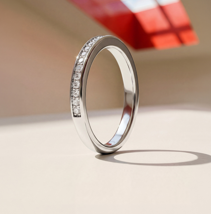 Pave wedding ring