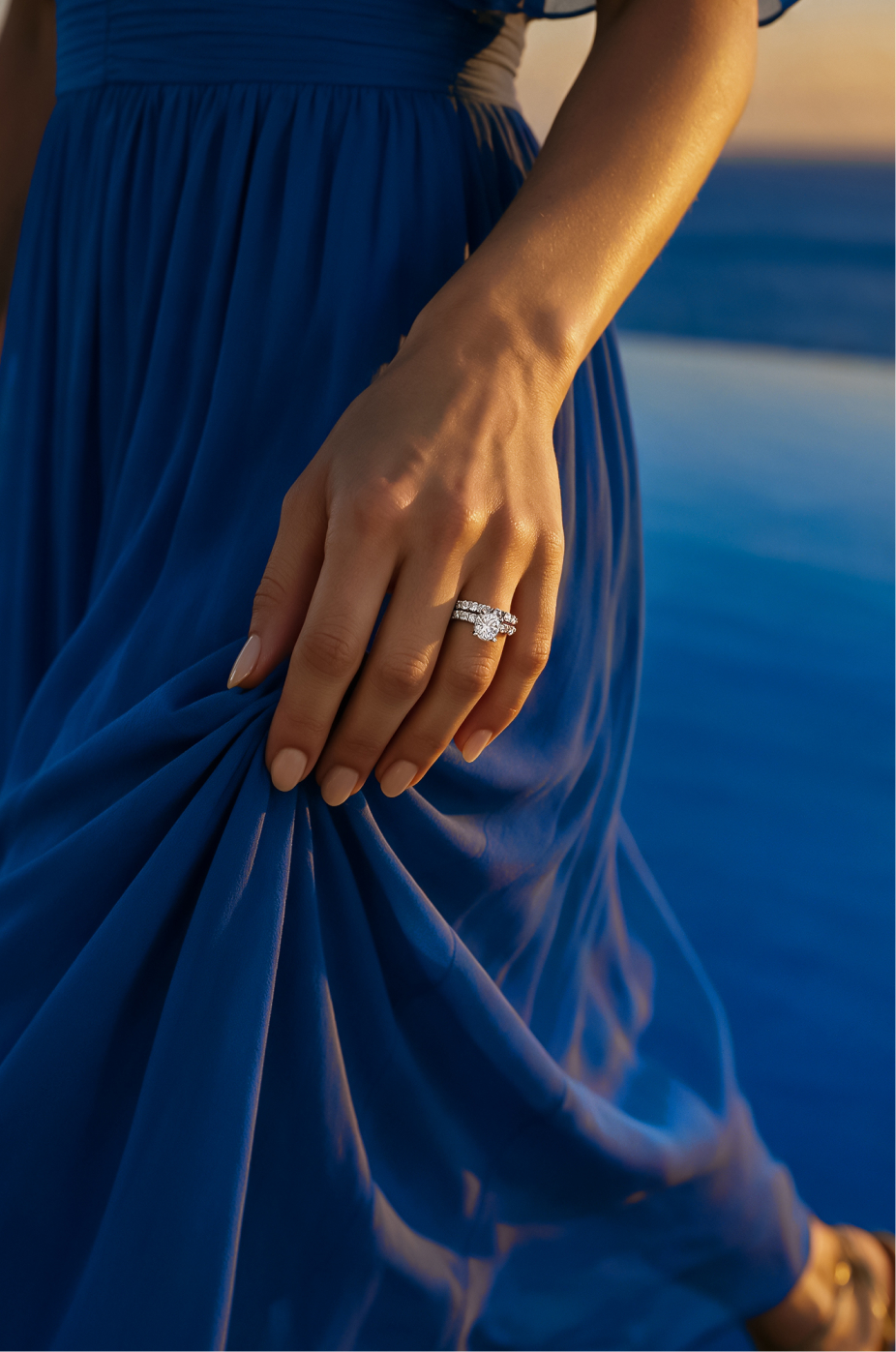 Bridal set engagement ring and wedding band