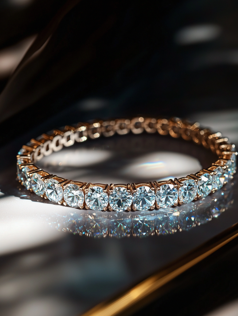 Gold band with blue gemstones