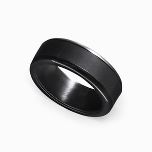 Actaeon - Elysium Inlay Matte Zirconium Mens Ring (8mm)