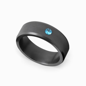 Blue Diamond Wedding Band In Elysium For Men - Ares