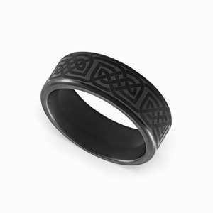 Mens Elysium Wedding Band With Celtic Design - Ares