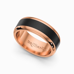 Mens Rose Gold And Elysium Wedding Band - Ares