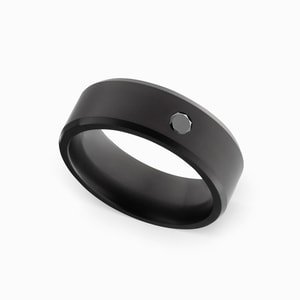 Matte Black Diamond Ring In Elysium