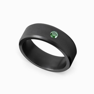 Ares - Mens Green Diamond Ring In Matte Elysium (8mm)