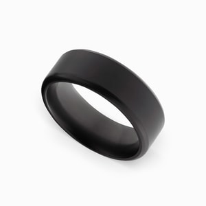 Elysium Matte Black Mens Wedding Band - Ares