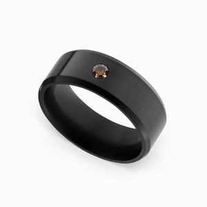 Ares - Mens Orange Diamond Ring In Polished Elysium (8mm)